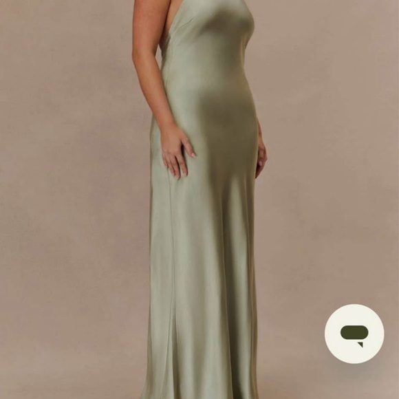 Meshki Sage Satin Maxi Dress - Picture 5 of 6